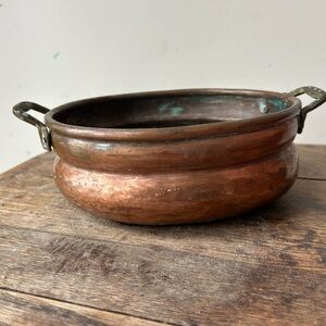Vintage Copper Pot with Handles